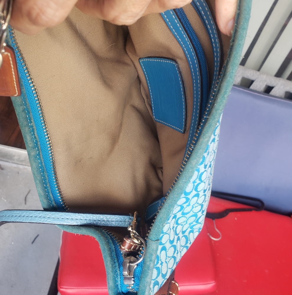 Coach Y2k Soho signature jacquard Blue canvas and suede mini hobo Bag - Picture 10 of 11